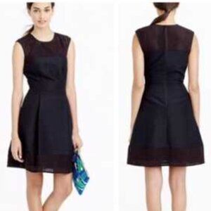 JCREW | Black Perforated Fit & Flare Strapless Dress | LBD | Size 14